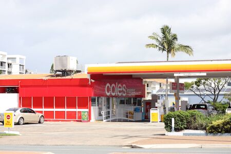 Tweed, New South Wales, Australia, January 19 2020:Shell coles petrol station australiaのeditorial素材