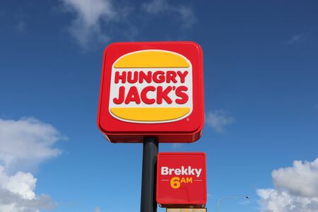 Tweed, New South Wales, Australia, January 19 2020: Hungry Jacks Business sign Australiaのeditorial素材
