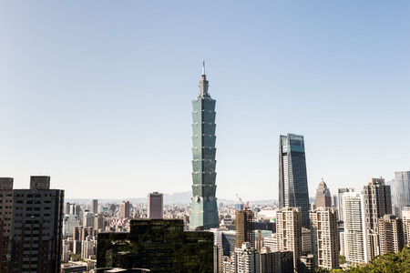 TAIPEI, TAIWAN - March 10: View of Taipei 101 modern architecture in the downtown area of Taipei on March 10, 2018 in Taipeiのeditorial素材