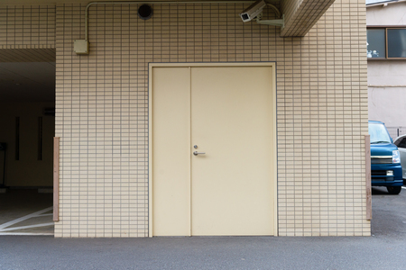 sidewalk by street wall  and  doorのeditorial素材