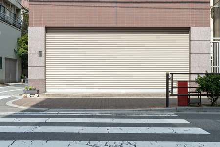 street wall background ,Industrial background, empty grunge urban street with warehouse brick wallのeditorial素材