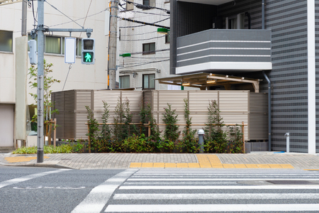 street wall background ,Industrial background, empty grunge urban street with warehouse brick wallのeditorial素材