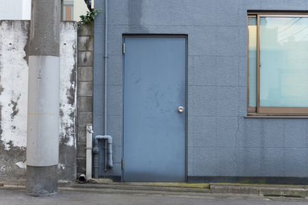 sidewalk by street wall  and  doorのeditorial素材