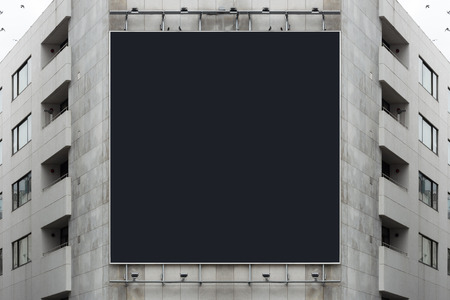 Large blank billboard on a street wallのeditorial素材
