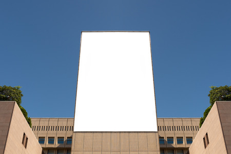 Large blank billboard on a street wall, banners with room to add your own textのeditorial素材