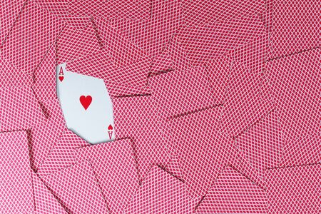 ace of heart in the middle of another cardのeditorial素材
