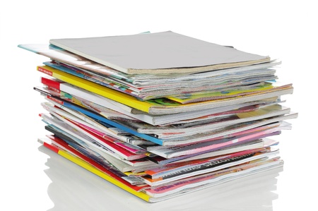 shot of stack of magazines with blank cover