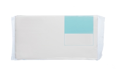 white plastic pack for new design. isolated over white