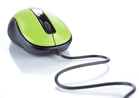computer mouse isolated on whiteの写真素材