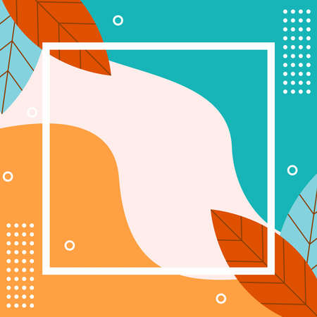 Abstract background with Shapes and floral elementのイラスト素材