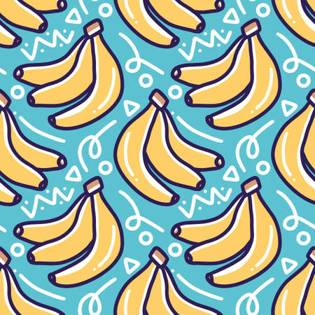 pattern of banana hand drawing
