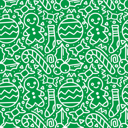 pattern of christmas day hand drawingのイラスト素材