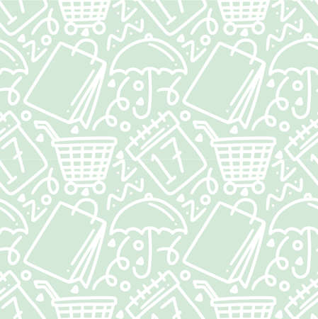 doodle set of sale discount hand drawingのイラスト素材