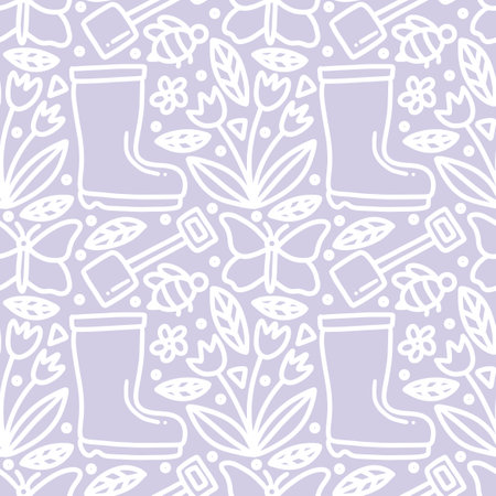 doodle set of gardening time hand drawingのイラスト素材