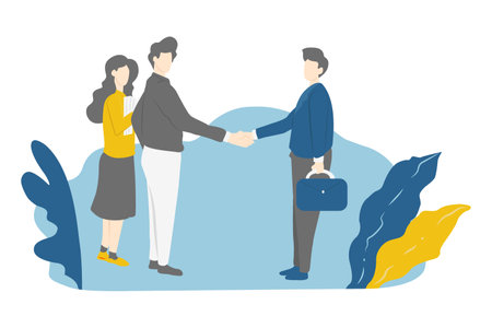 person handshake agree on mutual deal conceptのイラスト素材