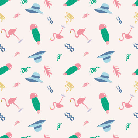 Beautiful pattern with icons and design elements