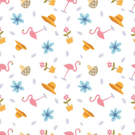 outline of a unique flamingo with other objectsのイラスト素材