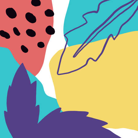 tropical leaves illustration design for templateのイラスト素材