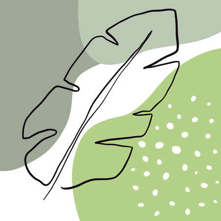 hand painted art design of tropical leafのイラスト素材