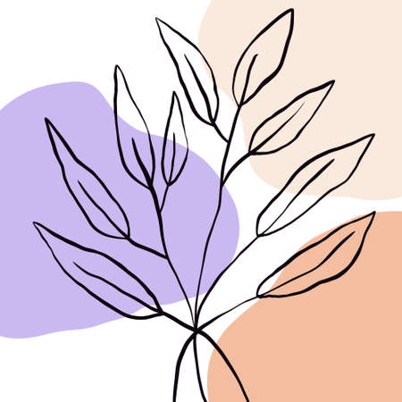 simple illustration of tropical leafのイラスト素材
