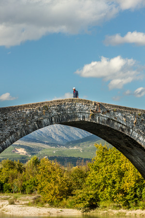 Arta stone bridge, in Epirus region, Greeceの写真素材