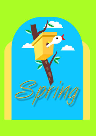 vintage styled spring posterのイラスト素材