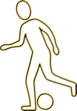 soccer_player in gold metallic lookの写真素材