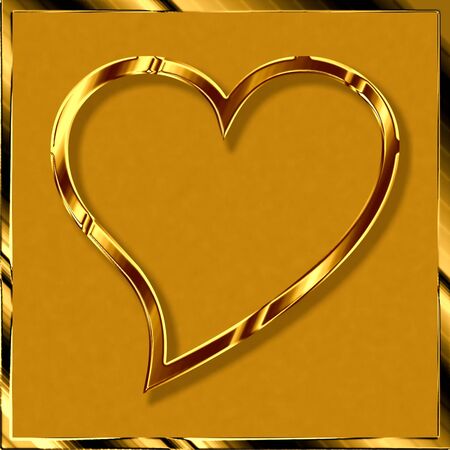 Valentine heart in Goldの写真素材