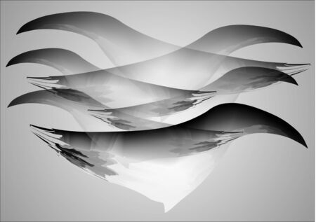 Fantasy-birds in greyの写真素材