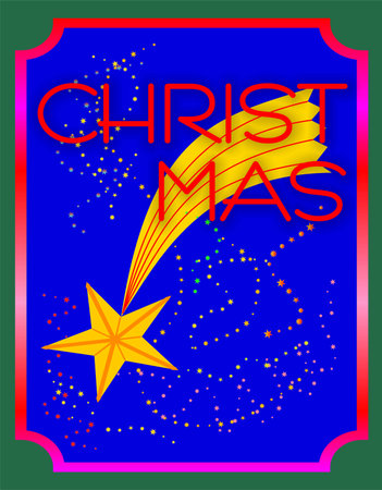 Falling Christmas starの写真素材