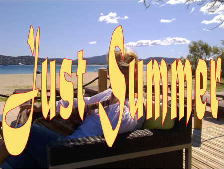 Just summer, a holiday posterの写真素材