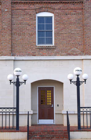 An old 1940's style historic police station.の写真素材