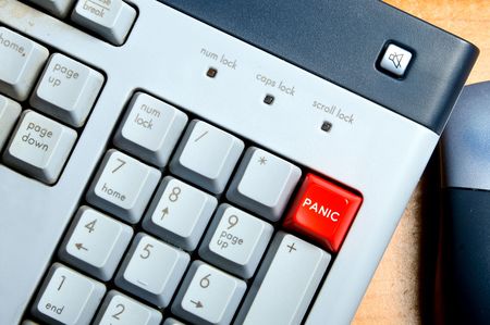 A panic button on a computer keyboard.