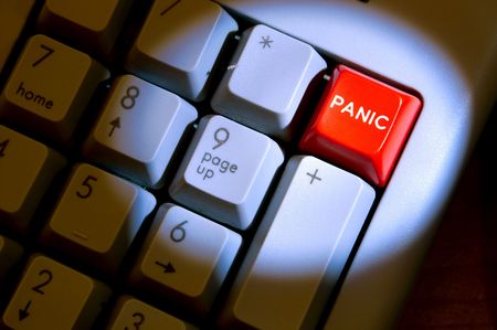 A panic button on a computer keyboard.の写真素材