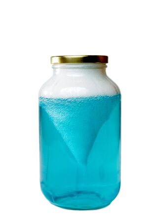 A home made tornado in a jar science experiment.の写真素材