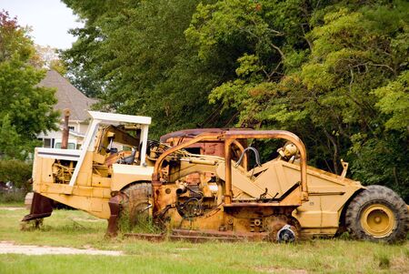 An abandoned Earth Mover that has seen better days.