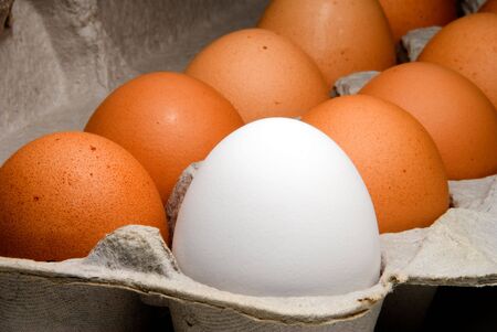A cardboard carton of farm fresh eggs.