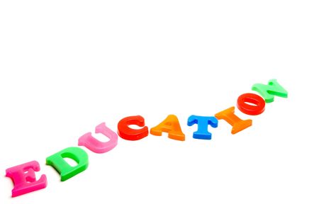 Magnetic preschool letters spelling the word Education.の写真素材