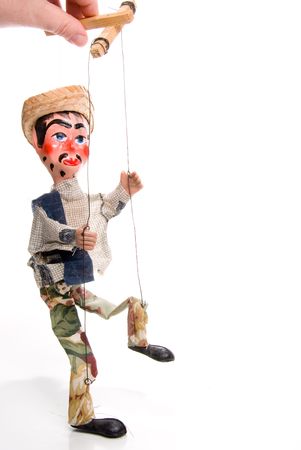 A handmade custom Mexican style marionette puppet. A handmade custom Mexican style marionette puppet.