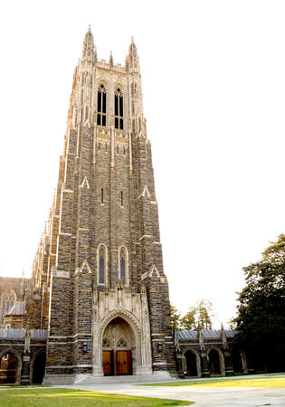The exterior of a large medieval cathedral.の写真素材