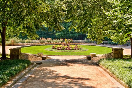 A large well manicured garden area.の写真素材