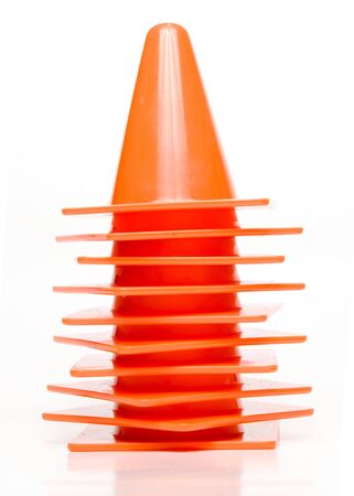 Orange traffic cone for the directioning of traffic.の写真素材