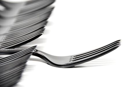 Plastic forks with a shallow depth of field.の写真素材