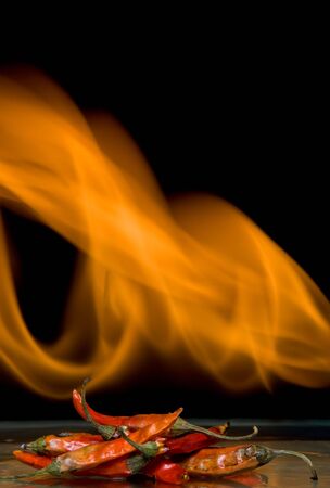 Flaming Red Hot Peppers - hot hot hotの写真素材