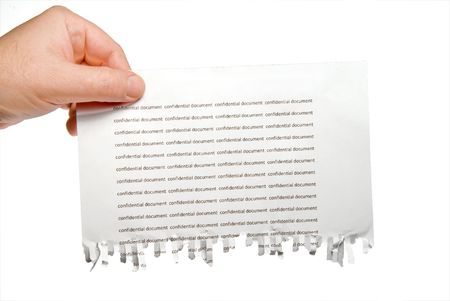 A very important partially shreadded Confidential Documentの写真素材