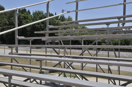 A set of bleachers at a sports field