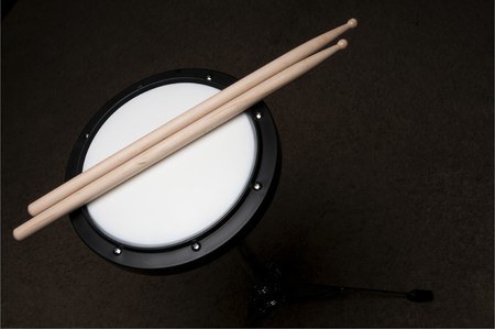 An instructional Drum Practice Pad used for learning drumsの写真素材