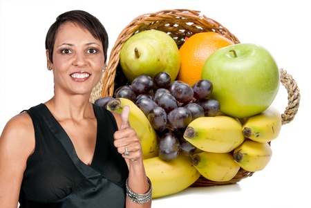 A very beautiful multi-racial woman with a big smileの写真素材