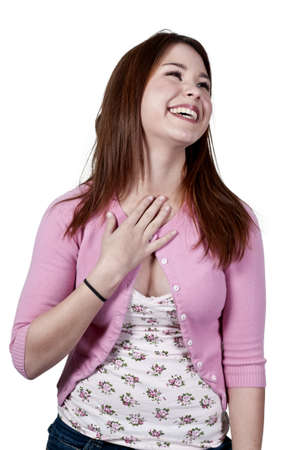 A young Beautiful Woman with a lovely smile laughingの写真素材