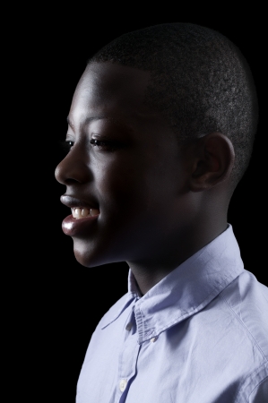 Handsome and young black African American stylish teenage boyの写真素材